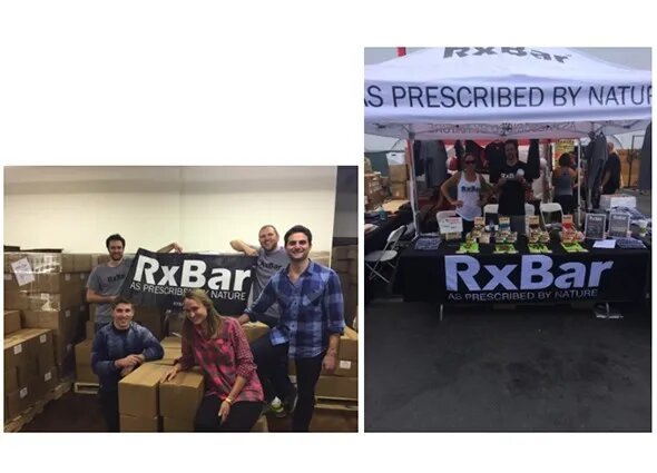 Group pictures with RXBAR packaging.
